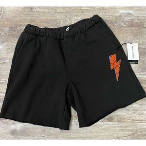 Spirit Jersey Black Mens Sweat Shorts Elastic Draw String Waist Sz Large